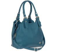 Mabel London Womens Multiple Pockets Handbag - Medium Size Multi Compartments Bag with a Long Shoulder Strap - AMELIA (Stone Blue)