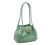 Mabel London Women's Shoulder Handbag - Faux Leather Top Handle Tote with Wood Button Closure, Zip Pockets & Fabric Lining - Matilda (Mint Green - L)