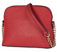 Mabel London Womens Small Cross-Body Shoulder Bag with Back Zipped Pocket - Lightweight & Trendy - Noe (Red)