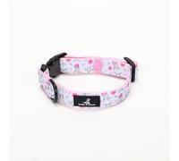 Mabel & Millie Flora Adjustable Dog Collar Pink/White Rose Floral Pattern (Extra Small)