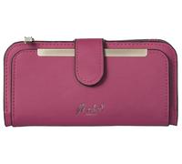 Mabel PU Vegan Leather Wallet for Women RFID Blocking Ladies Coin Zipper Purse with Multiple Card Slots - Sofia (Hot Pink)