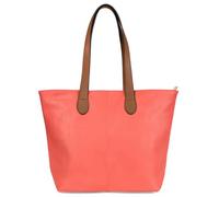 Mabel Womens Lightweight Plain Handbag - Soft 100% Vegan PU Leather Tote Shoulder Bag - Brook (Coral Pink)
