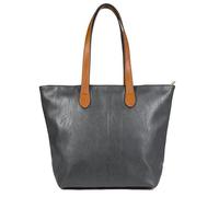 Mabel Womens Lightweight Plain Handbag - Soft 100% Vegan PU Leather Tote Shoulder Bag - Brook (Dark Grey)