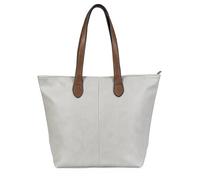 Mabel Womens Lightweight Plain Handbag - Soft 100% Vegan PU Leather Tote Shoulder Bag - Brook (Light Grey)