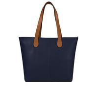 Mabel Womens Lightweight Plain Handbag - Soft 100% Vegan PU Leather Tote Shoulder Bag - Brook (Navy)