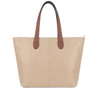 Mabel Womens Lightweight Plain Handbag - Soft 100% Vegan PU Leather Tote Shoulder Bag - Brook (Nude)