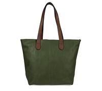 Mabel Womens Lightweight Plain Handbag - Soft 100% Vegan PU Leather Tote Shoulder Bag - Brook (Olive Green)
