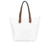 Mabel Womens Lightweight Plain Handbag - Soft 100% Vegan PU Leather Tote Shoulder Bag - Brook (White)