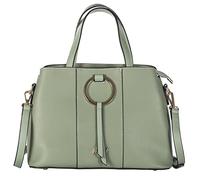 Mabel Womens Multiple Pockets Handbag - Top Handle Shoulder Satchel Bag - Trendy & Lightweight - 100% Vegan PU Leather - Lumi [Mint Green]