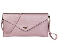 Mabel Women's Wristlets Clutch Bag - Faux Leather with Long Adjustable Strap and Fabric Lining - Evening Shoulder Purse Bag - Piper [Metallic Rose Gold]