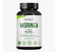 MABJI Pure Organic Moringa Leaf Capsule 40000 mg, 180 Vegan Capsules, 3 Month Supply, Moringa Oleifera, Antioxidant, Immune & Cellular Support, Superfood Supplement