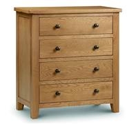 mabli four drawers chest of drawers in waxed oak finish