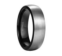 Mabohity Men's / Women's Matt Brushed Titanium Ring Domed Wedding Engagement Ring Friendship Ring Wedding Band 3 mm 4 mm 6 mm 7 mm 8 mm Width Black Silver Size 47 to 72, Titanium