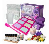 Maboko Goat Milk SOAP Making KIT for Adults - 2lb Pre-Cut Base, 6 Colors, 6 Scents, Silicone Mold, Pitcher & Gift Boxes - All-in-One DIY Soap Kit with Supplies