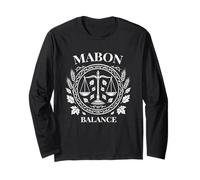 Mabon Symbol Scales Balance for Autumn Harvest and Year Circle Long Sleeve T-Shirt