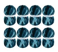 Maboozoo 8 Pack Super Bulky Chunky Chenille, Big Yarn for Chunky Blanket, Large Thick Arm Knitting, Fluffy Soft Plush Jumbo Yarn Crocheting, Blue Multi