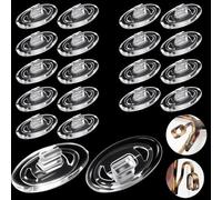 Mabor 10 Pairs Clear Silicone Nose Pads for Glasses, Push-in Eyeglass Nose Pad Replacement - Anti-Slip Oval Pieces
