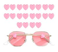 Mabor 10 Pairs Eyeglass Ear Grips Anti Slip Glasses Grips for Behind the Ear Pink Heart-Shaped Ear Grippers for Glasses Silicone Soft Ear Hooks Eyeglasses Stopper for Sunglasses