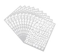 Mabor 10 Sheets 0.5 Inch Small Alphabet Stickers - Self-Adhesive White Letter & Number Decals for DIY Crafts, Labels, Scrapbooking