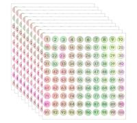 Mabor 10 Sheets Small Round Number Stickers 1-100, Consecutive Numerals for Organizing, Inventory, Classroom & Shipping Labels