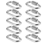 Mabor 10Pcs Small Carabiner Clips 304 Stainless Steel Heavy Duty Carabiners M3.5 Locking Carabiners Quick Chain Link Key Ring Clips with Screw for Camping Hiking Swing Hammock