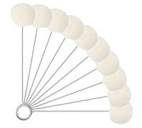 Mabor 10Pcs Wool Daubers for Leather Dye Wool Daubers Ball Brush Applicator for DIY Crafts Projects Leather Crafting Tool with Metal Handle Tools for Staining Dying Gluing Shoe Shine Polish