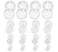 Mabor 120 Pcs Clear Snaps for Sewing, 7.5/11.5/15/20mm Transparent Plastic Round Sewing Snaps for Shirt Fasteners for Backpacks Shirts Jacket Suit Jean Uniforms Coat Cloth Pants