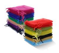 Mabor 120Pcs Organza Bag, 4.9''x3.9'' Muticolor Small Sachet Jewelry Gift Favor Bags Drawstring Mesh Bags Wedding Party Candy Fruit Wrap