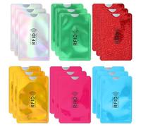 Mabor 18Pcs RFID Card Sleeves, Credit Card Sleeves Protectors, Slim Protective RFID Blocking Sleeve, Identity Theft Protection Secure for Men Women, Waterproof