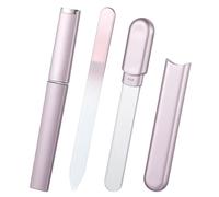 Mabor 2 Pcs Glass Nail File with Case, Fingernail Files for Natural Nails Care Glass Shiner Polisher for Travel Salon Stocking Stuffers for Women Girl Wife