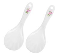 Mabor 2 PCS Rice Spoon, Non-Stick Plastic Rice Paddle Scoop for Kitchen & Restaurant, Food-Grade PP Cooking Utensil Set(White)