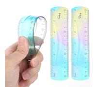 Mabor 2 Pieces Flexible Ruler, Color Plastic Ruler Shatterproof Straight Plastic Ruler Soft Bendable Ruler for School Classroom Office Kids & Adults (6inch)