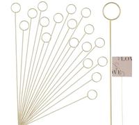Mabor 20Pcs Gold Metal Table Number Holders, Round Place Card Holders for Flower Arrangement Wedding Party Birthday