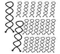 Mabor 20Pcs Spiral Bobby Pins Black Stainless Steel Twist Hair Clips for Bun, Corkscrew Spin Pins Non-Scratch Round Grip Curly Fine Thick Styles