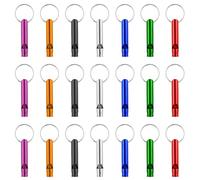 Mabor 21Pcs Aluminium Safety Whistle Keychain Emergency Whistle Survival for Camping Hiking Loud Whistles Emergency for Women Defense Outdoor Sports Boating Hunting