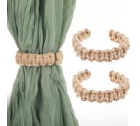 Mabor 2Pcs Boho Curtain Ties Rope Tiebacks for Curtains Tie Backs for Home Outdoor Heavy Wind Decorative