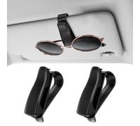Mabor 2Pcs Car Sunglass Holder Clip, Sunglass Holder for Car Visor Clip, One Handed Operation Eyeglass Hanger Clips Accessories for Holding Glasses