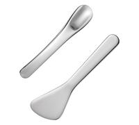 Mabor 2Pcs Cosmetic Spatula, Mini Makeup Spatulas Reusable Stainless Steel Face Mask Applicator Cosmetic for Skincare Lotions for Sampling and Mixing Creams