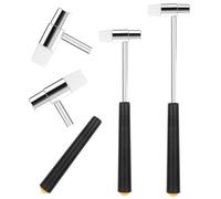 Mabor 2Pcs Dual Head Small Hammer, Lightweight Mini Hammer, Plastic & Metal Head Mallet Mini Jewelry Hammers for Crafts Watches Tuning Musical Instruments Supplies, Black