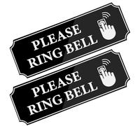 Mabor 2Pcs Please Ring Bell Sign Sticker, Large Self-Adhesive Waterproof Ring Bell Sign for Home Business Offices Doorbell