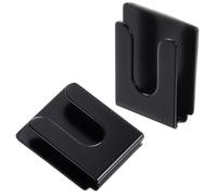 Mabor 2Pcs Radio Microphone Hanger with Adhesive Back, CB Mic Holder Mount, Black Metal Car Mic Hanger, Universal Radio Mic Clip Holder for Cars Homes Offices 36 x 30 x 9 mm