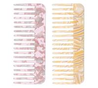 Mabor 2Pcs Wide Tooth Comb 4.65in Detangling Comb Cellulose Large Detangler Combs for Women Thick Curly Wavy Wet Dry Hair