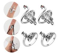 Mabor 4 Pcs Adjustable Crochet Tension Rings,Peacock Yarn Ring Crochet, Increase Knitting Speed & Protecte Your Fingers,Protect Your Fingers & Increase The Knitting Speed