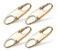 Mabor 4 Pcs Anti Theft Zipper Clips - Keep Closure Locked With Detachable Pull Tabs, Repair Kit Head for Luggage Clothing Backpacks Boots Purse (Gold)