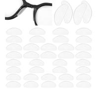 Mabor 40 Pcs D-Shaped Silicone Anti-Slip Nose Pads - Adhesive Eyeglass Nose Grips, Clear, for Plastic Frames & Glasses