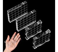 Mabor 4Pcs Acrylic Blocks for Stamping, Acrylic Stamp Blocks, Clear Stamping Tools Set with Grid Lines for Scrapbooking DIY Crafts Card Making