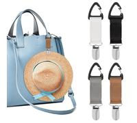 Mabor 4Pcs Hat Clips for Travel on Bag Elastic Glove/Mitten Clips Kids Hands-Free Hat Holder for Traveling Bags Backpacks Purses Luggage Outdoor Travel Accessory