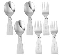 Mabor 6 PCS Folding Spoon and Fork Set, Stainless Steel Foldable Utensils for Food Jar Lunch Box Travel Camping Picnic Outdoor Dining Accessories, Silver