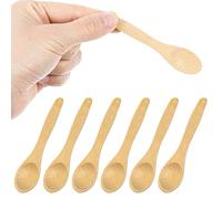 Mabor 6 Pcs Small Wooden Spoons, 3.54 Inch Mini Handmade Nature Tiny Spoons Little Wooden Teaspoons for Jars Creamer Honey Spices Kitchen Supplies