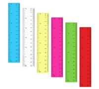 Mabor 6pcs 6 inch Rulers Multipack, Clear Ruler, 15cm Ruler, Practical Prizes for Students, Plastic Ruler, Colorful Small Ruler, Rulers for Kids, Cute Ruler Classroom Supplies